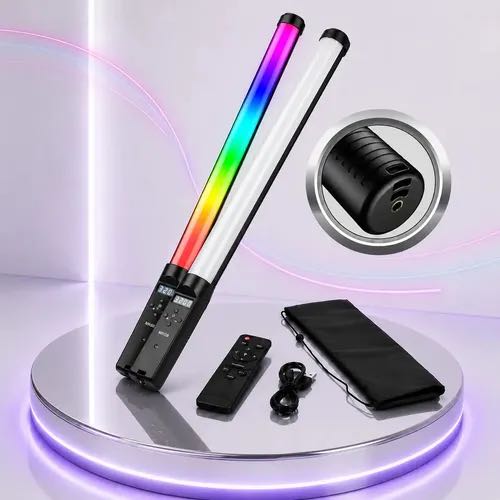 Bastão LED RGB profissional recarregável